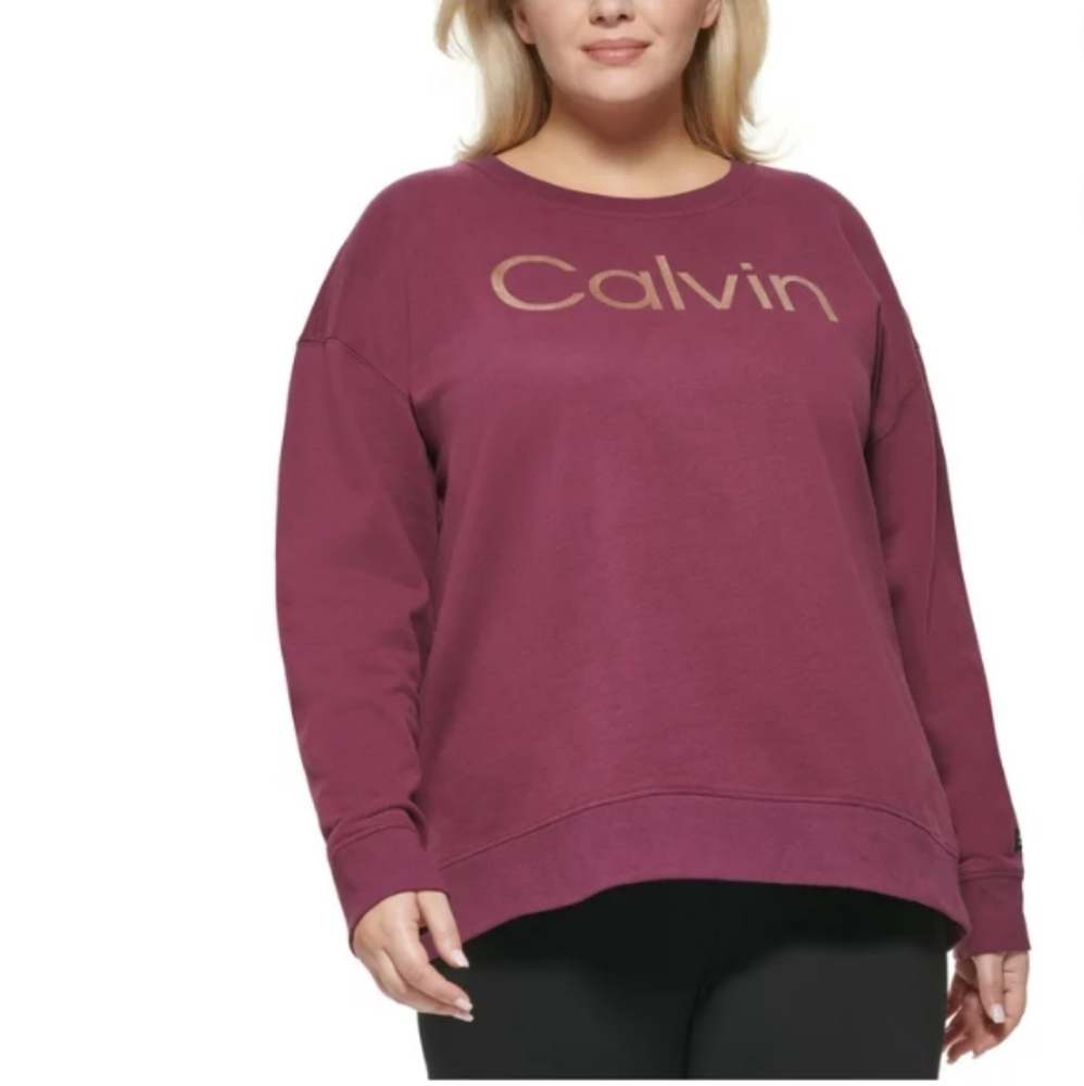 Calvin Klein performance women's burgundy fleece inside sweat shirt size 2XL